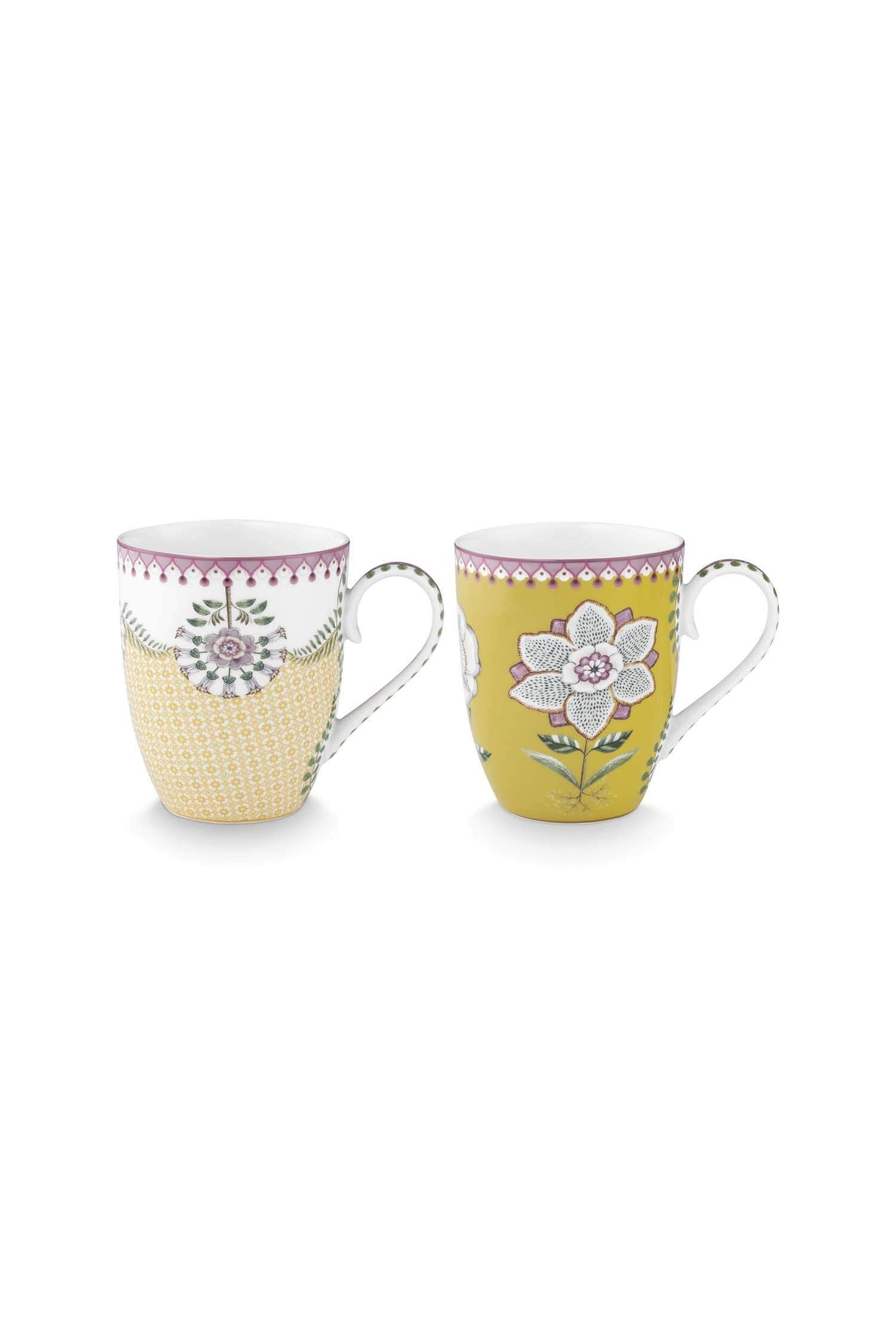 Set/2 Mugs Large Lily&Lotus in yellow by Pip Studio