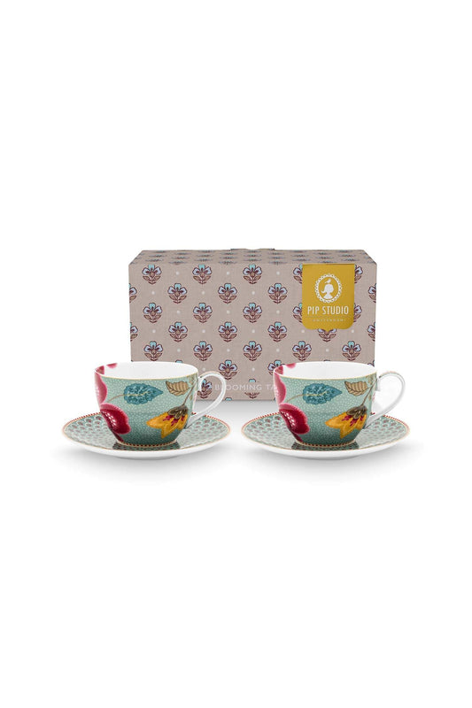Set/2 Cups and Saucers Blooming Tales Fantasy Blue by Pip Studio