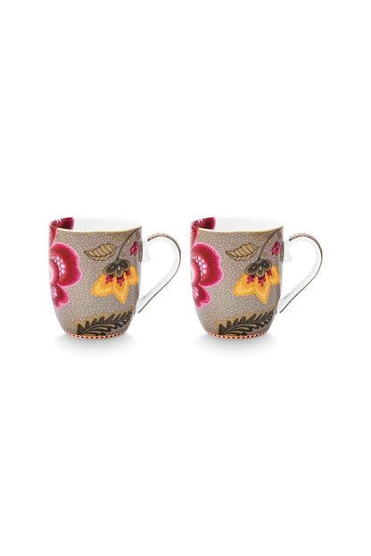 Set/2 Mugs Small Blooming Tales Fantasy Khaki by Pip Studio