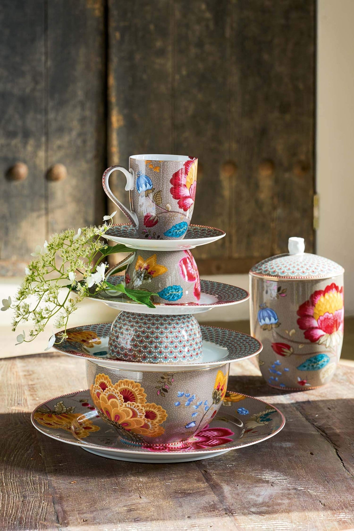 Set/2 Mugs Small Blooming Tales Fantasy Khaki by Pip Studio