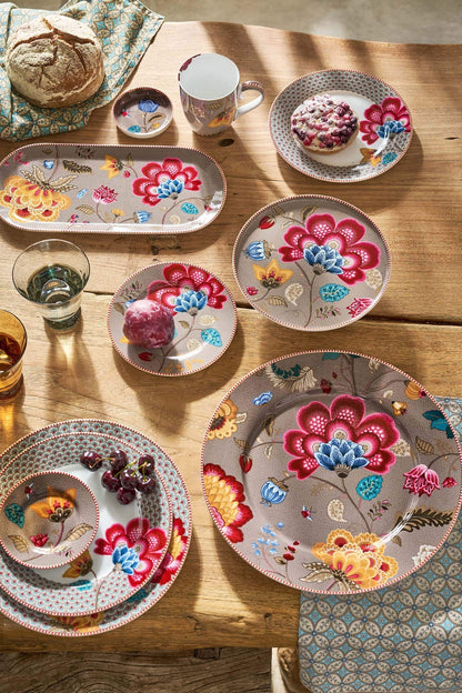 Plate Blooming Tales khaki 21cm by Pip Studio