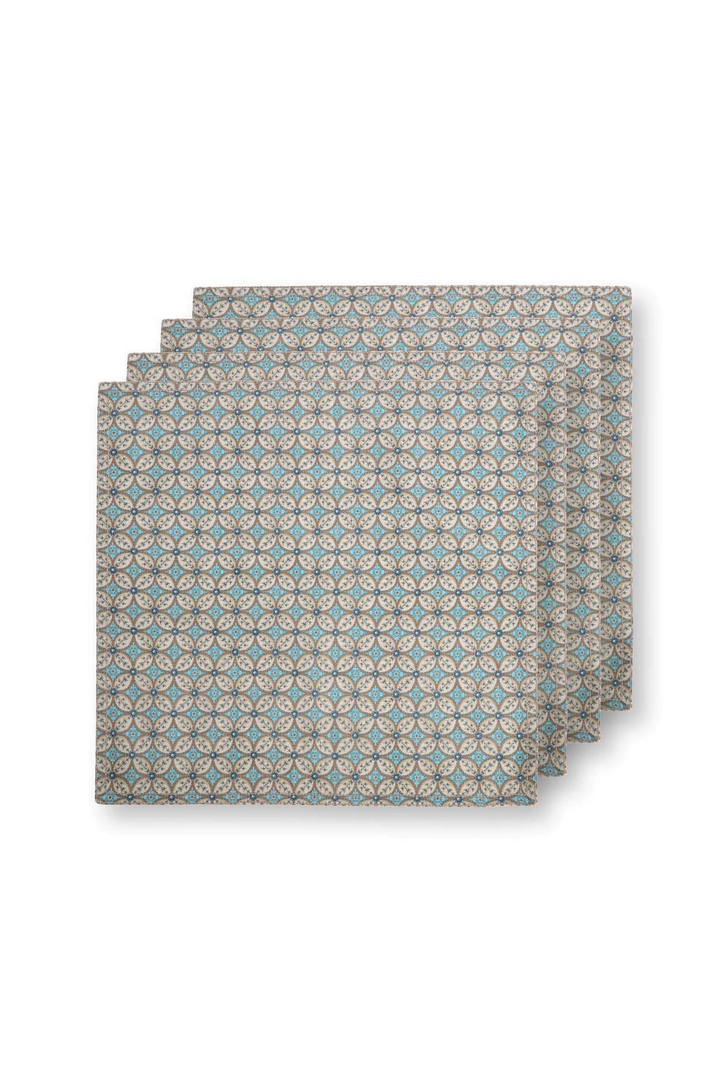 Set/4 Napkins Blooming Tales Bustani Khaki/Blue by Pip Studio