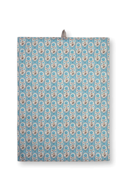 Set/2 Tea Towels Blooming Tales Bustani-Pashmina Khaki/Blue by Pip Studio