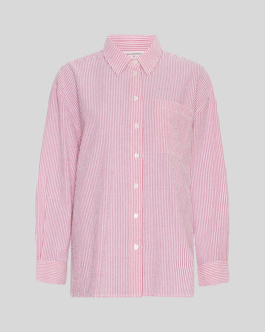 100% cotton stripe shirt white and pink