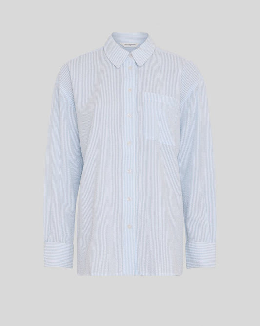 100% cotton stripe shirt white and blue