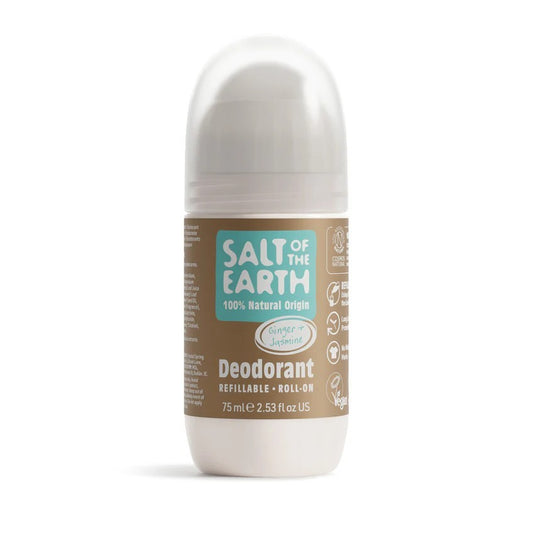 Ginger & Jasmine Natural Deodorant Roll-on by Salt of the Earth