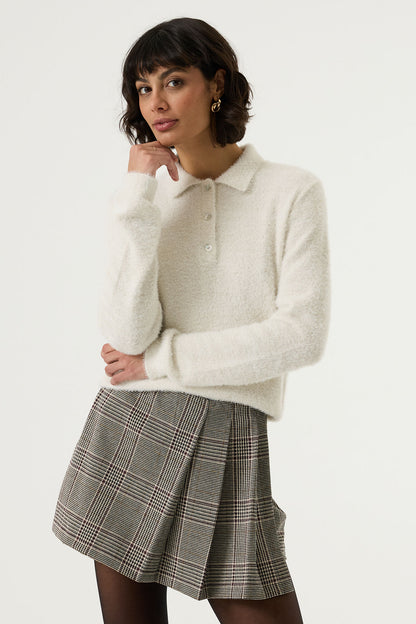 Fluffy collared jumper