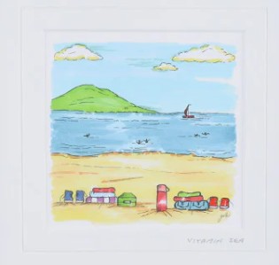 Vitamin sea with brown frame