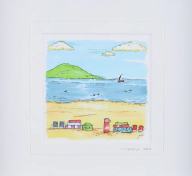 Vitamin sea with brown frame