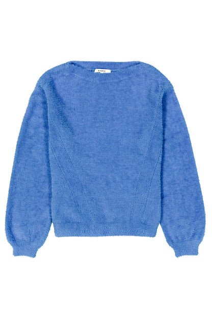 Fluffy blue jumper