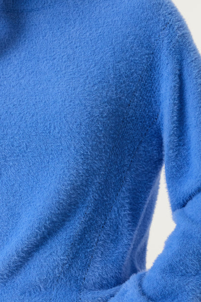 Fluffy blue jumper
