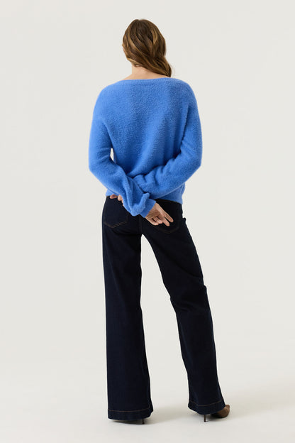 Fluffy blue jumper