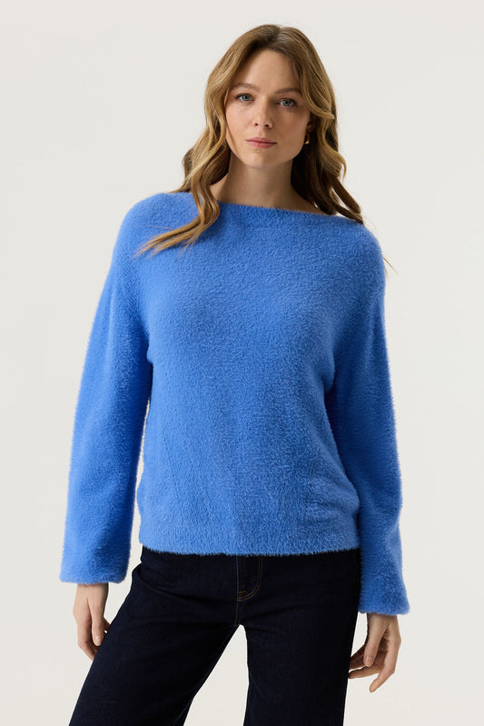 Fluffy blue jumper