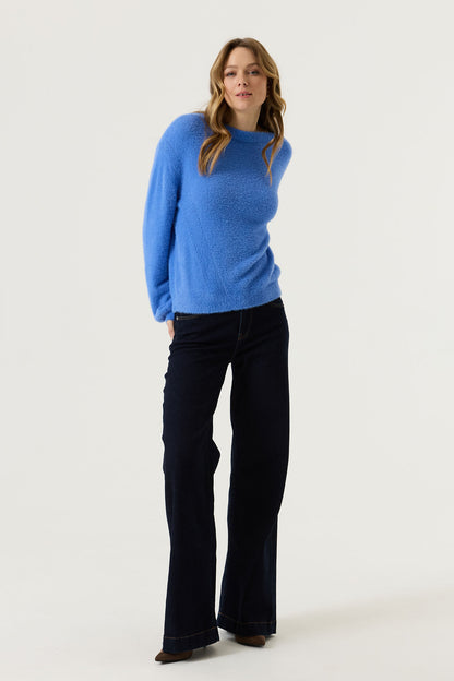 Fluffy blue jumper