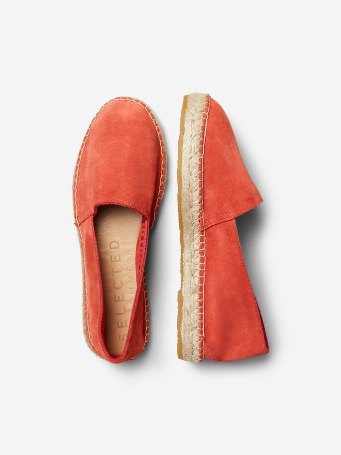 Coral Red Espadrilles by Selected Femme