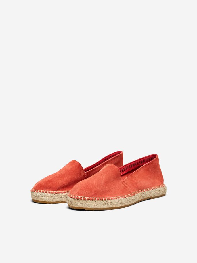 Coral Red Espadrilles by Selected Femme