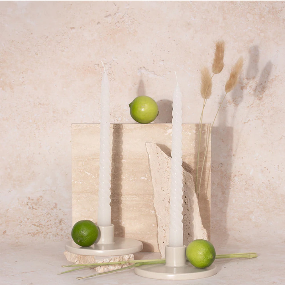 Lemongrass & Lime Spiral Candle Set/2 by Burchgrove