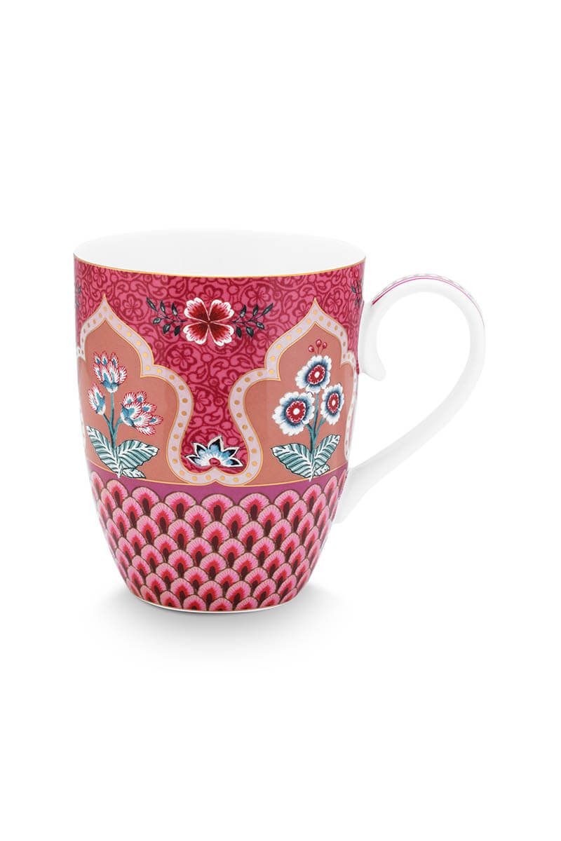 Flower Festival Mug Large Deco Dark Pink by Pip Studio