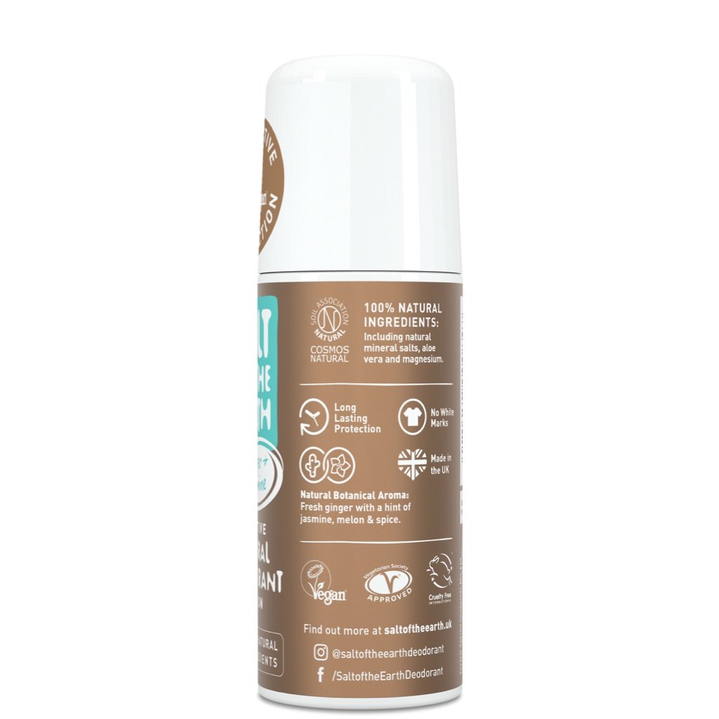 Ginger & Jasmine Natural Deodorant Roll-on by Salt of the Earth 100ml