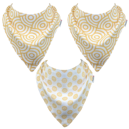 MuslinZ 3 Pack Bamboo/Organic Cotton Muslin Dribble Bibs – Gold Print