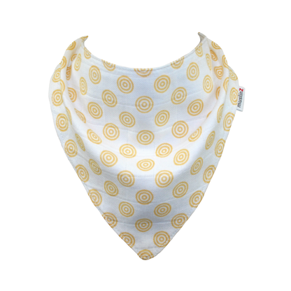 MuslinZ 3 Pack Bamboo/Organic Cotton Muslin Dribble Bibs – Gold Print