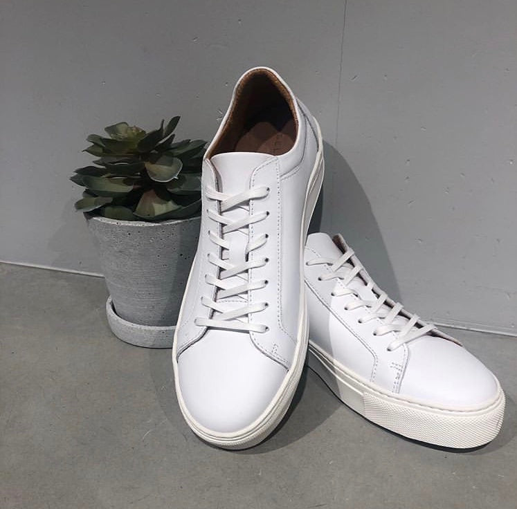White Leather Trainers by Selected Femme