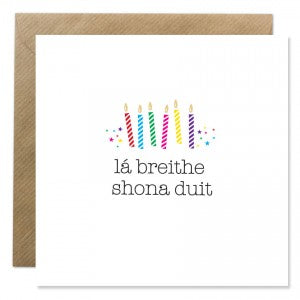 Happy Birthday, in Irish, Card from Bold Bunny