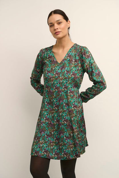 Green patterned dress