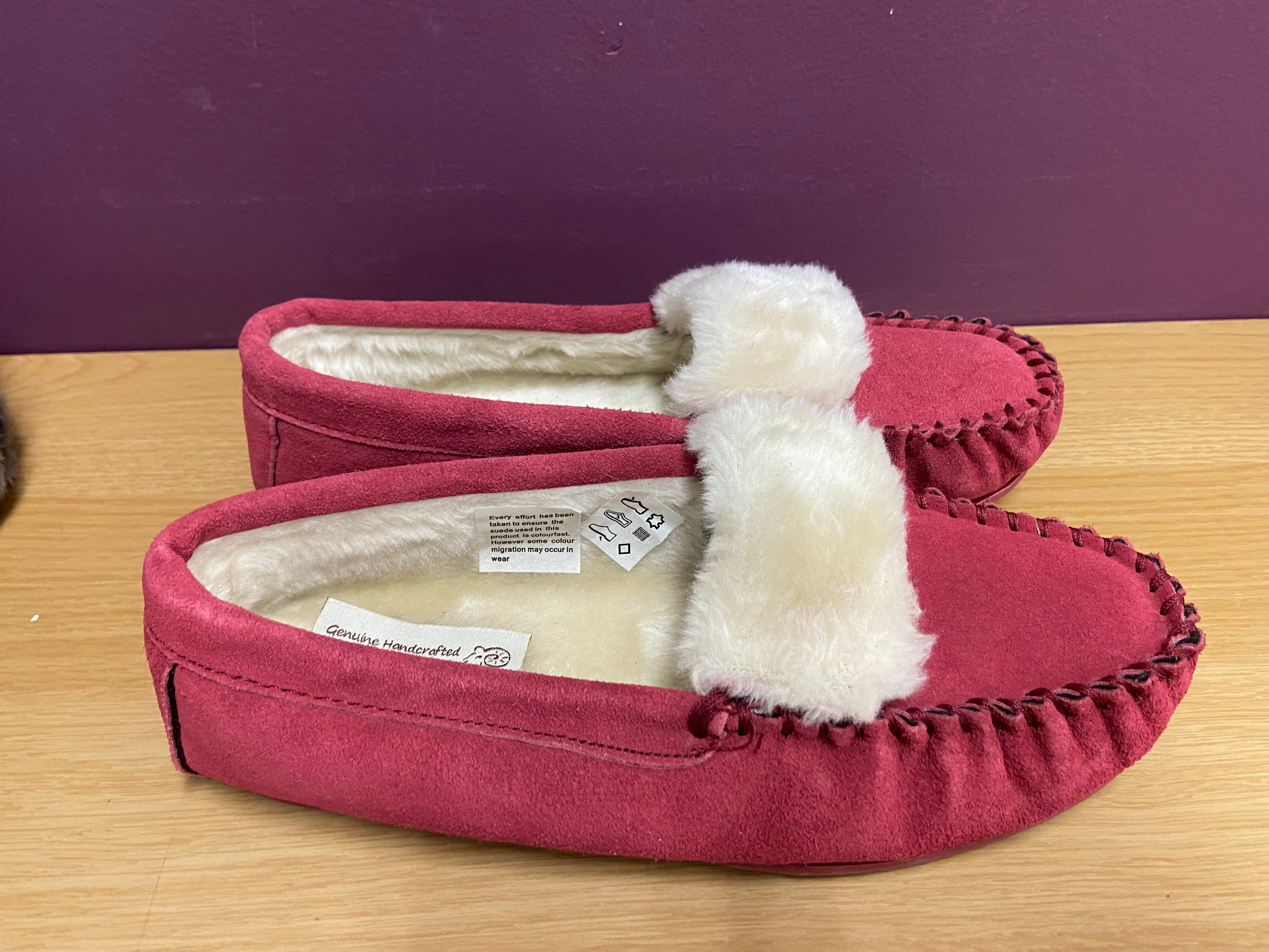 Pink best sale moccasin slippers