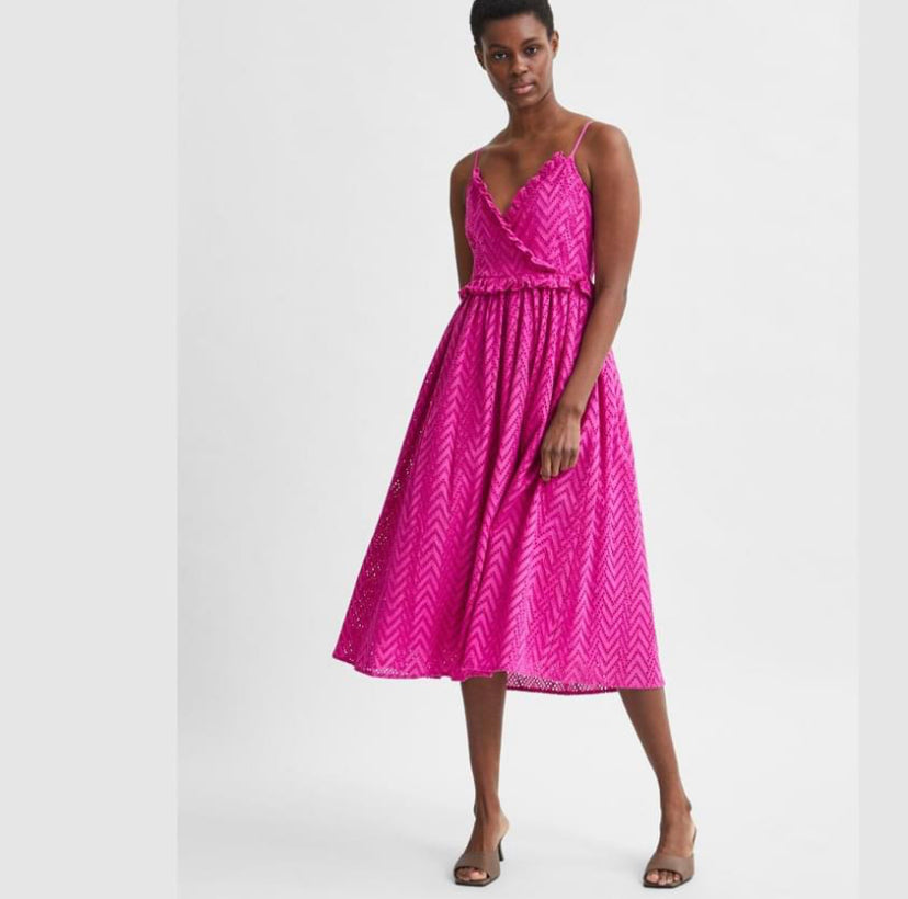 Pink Josie Broderie Anglaise Dress - 100% organic cotton