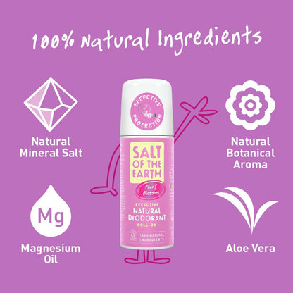 Peony Blossom Natural Deodorant Roll-on by Salt of the Earth 100ml