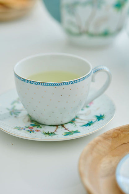 Jolie Set/2 Cappuccino Cups & Saucers Dots Gold by Pip Studio