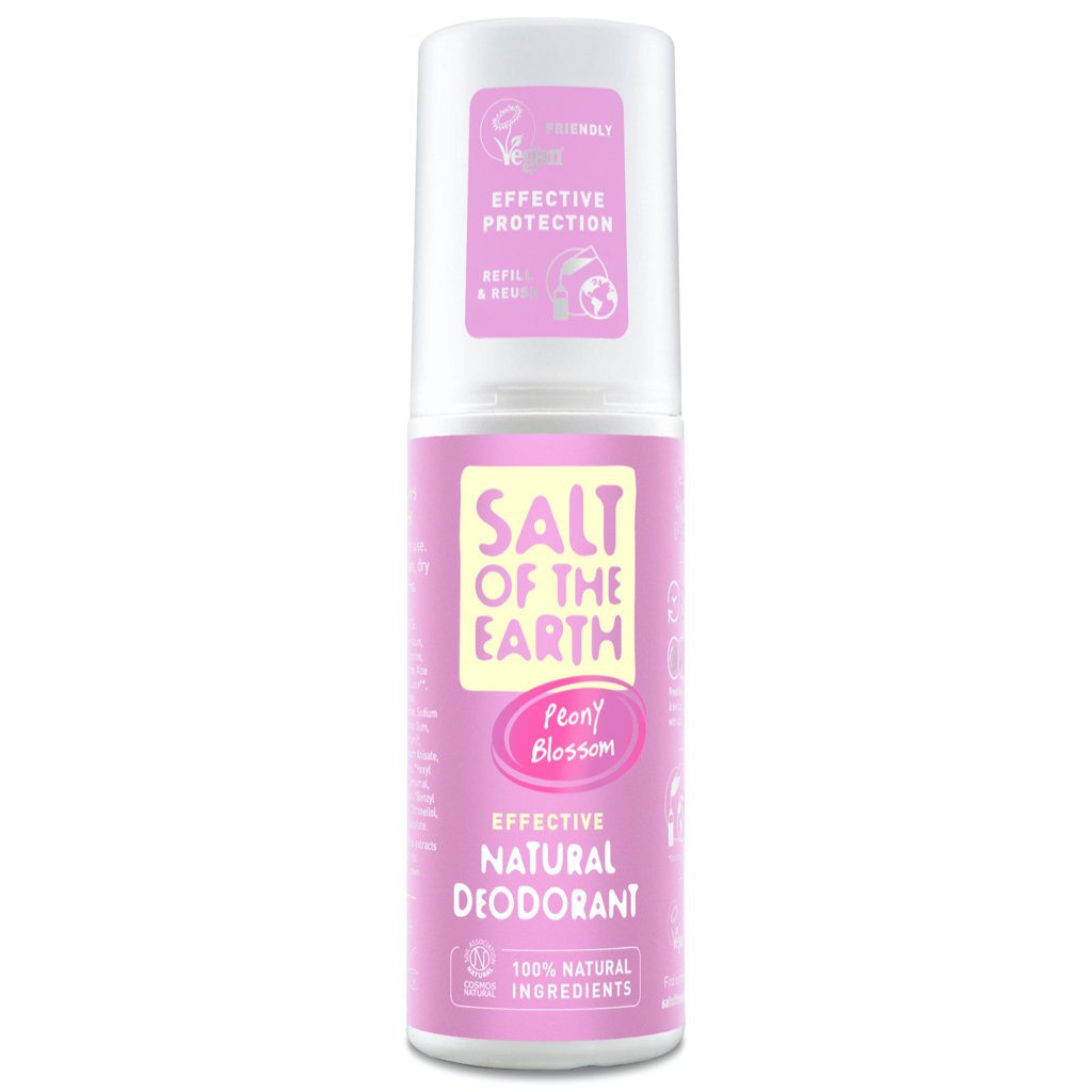 Peony Blossom natural Deodorant Spray by Salt of the Earth 100ml